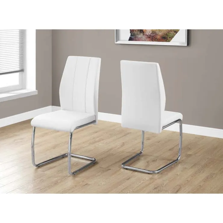 Monarch Chairs with Chrome Base (Set of 2) - - White