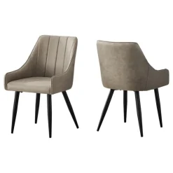 Monarch Chairs with Low Arms (Set of 2) - - Taupe Clearance
