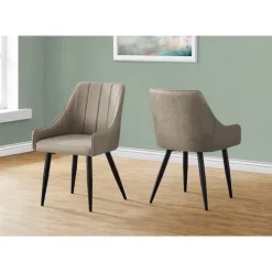 Monarch Chairs with Low Arms (Set of 2) - - Taupe Clearance