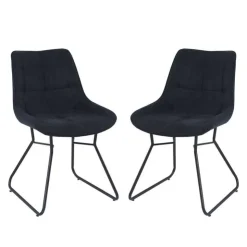 Chairs with Sleigh Legs (Set of 2) - Black Discount