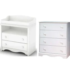 Meubles South Shore Changing Table And 4-Drawer Chest Set - South Shore White Discount