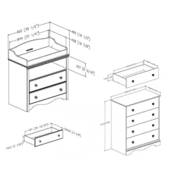 Meubles South Shore Changing Table And 4-Drawer Chest Set - South Shore White Discount