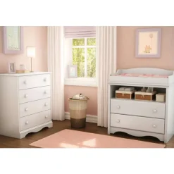 Meubles South Shore Changing Table And 4-Drawer Chest Set - South Shore White Discount