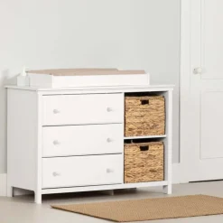 Meubles South Shore Changing Table with Removable Rim, Drawers and Open Storage - South Shore Online