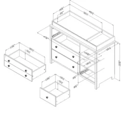 Meubles South Shore Changing Table With Removable Changing Station - South Shore PURE WHITE Outlet