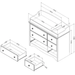 Meubles South Shore Changing Table/Dresser - South Shore PURE WHITE Discount
