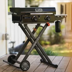 CHARBROIL 22 in Portable Propane Gas Griddle with Folding Cart and 2 Burners - 24 000 BTU Black Best