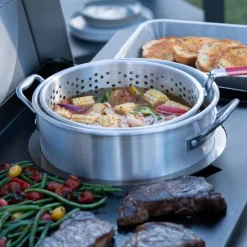 CHARBROIL 5-in-1 Propane Cooking Station with Plancha, Pizza Oven, and Wok - 36 000 BTU Stainless Clearance