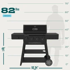 CHARBROIL Propane Gas Grill with 4 Burners - 36 000 BTU Black
