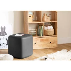 Meubles South Shore Charcoal Grey Pouf - South Shore Dark Gray