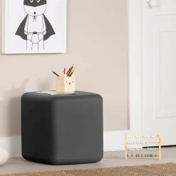 Meubles South Shore Charcoal Grey Pouf - South Shore Dark Gray