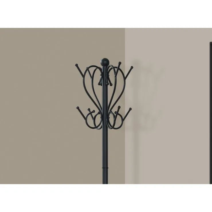 Monarch Coat rack - 71"h / metal with an umbrella holder Black Online