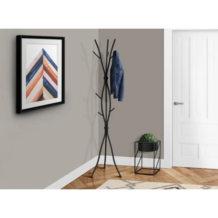 Monarch Coat rack - 74"h / hammered metal Black Online