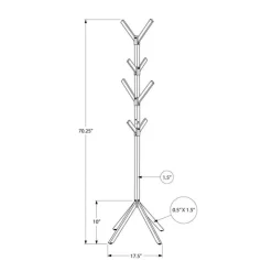 Monarch Coat rack - 70"h / metal White New