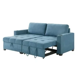 Compact Reversible Loveseat Bed with Storage - Blue Best
