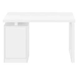 Monarch Computer desk - 3 drawers / wooden leg rectangular / left or right setup / fl - White Best