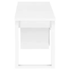 Monarch Computer desk - 3 drawers / wooden leg rectangular / left or right setup / fl - White Best