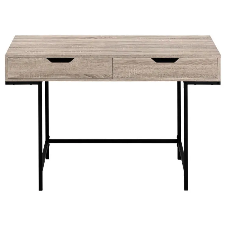 Monarch Computer desk - 2 storage drawers / recessed metal legs - 48"l - w - Dark Taupe Sale