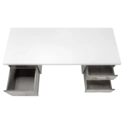 Monarch Computer desk - 3 storage drawers / reversible / floating desktop - 60"l - wh - White Discount