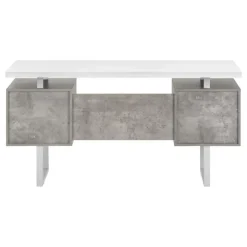 Monarch Computer desk - 3 storage drawers / reversible / floating desktop - 60"l - wh - White Discount