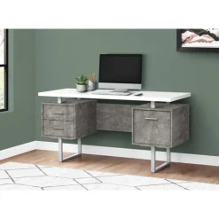 Monarch Computer desk - 3 storage drawers / reversible / floating desktop - 60