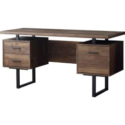 Monarch Computer desk - 3 storage drawers / reversible / floating desktop - 60