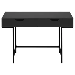 Monarch Computer desk - 2 storage drawers / recessed metal legs - 48"l - / blac - Black Discount