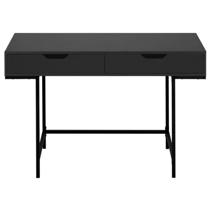 Monarch Computer desk - 2 storage drawers / recessed metal legs - 48"l - / blac - Black Discount