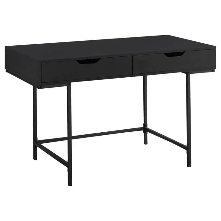 Monarch Computer desk - 2 storage drawers / recessed metal legs - 48"l - / blac - Black Discount
