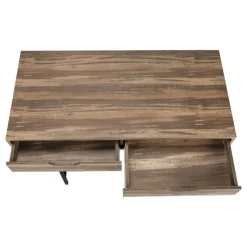 Monarch Computer desk - 2 storage drawers / recessed metal legs - 48"l - reclai - Brown Hot