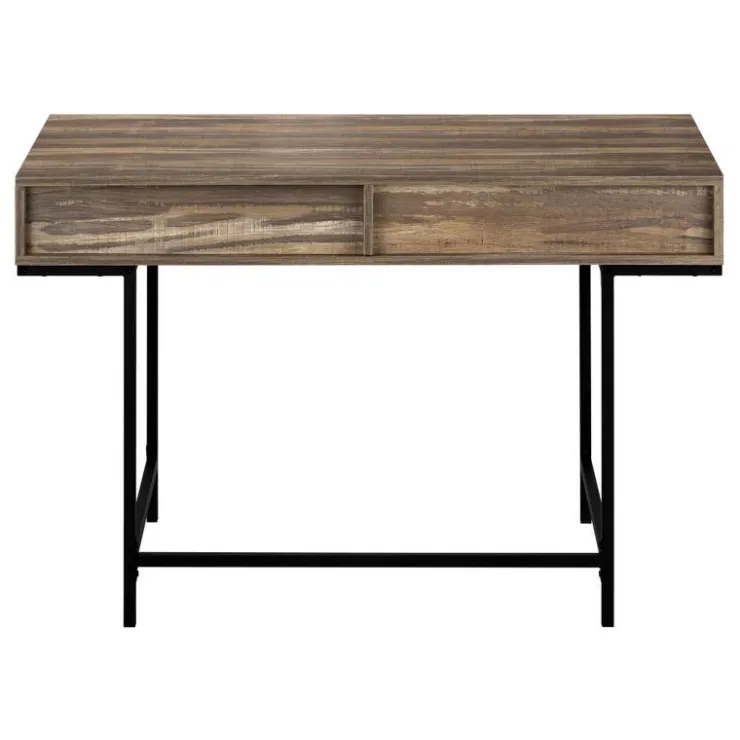 Monarch Computer desk - 2 storage drawers / recessed metal legs - 48"l - reclai - Brown Hot