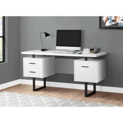 Monarch Computer desk - 3 storage drawers / reversible / floating desktop - 60