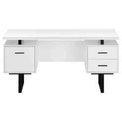 Monarch Computer desk - 3 storage drawers / reversible / floating desktop - 60
