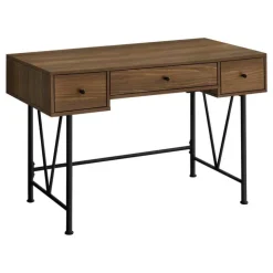 Monarch Computer desk - 3 storage drawer / metal legs v-shape design - 42
