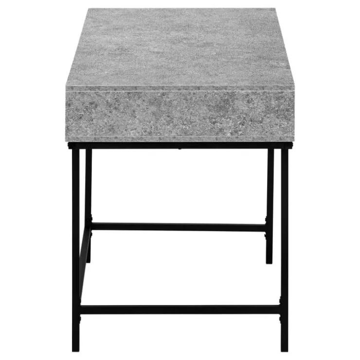 Monarch Computer desk - 2 storage drawers / recessed metal legs - 48"l - stone-l - Grey Online