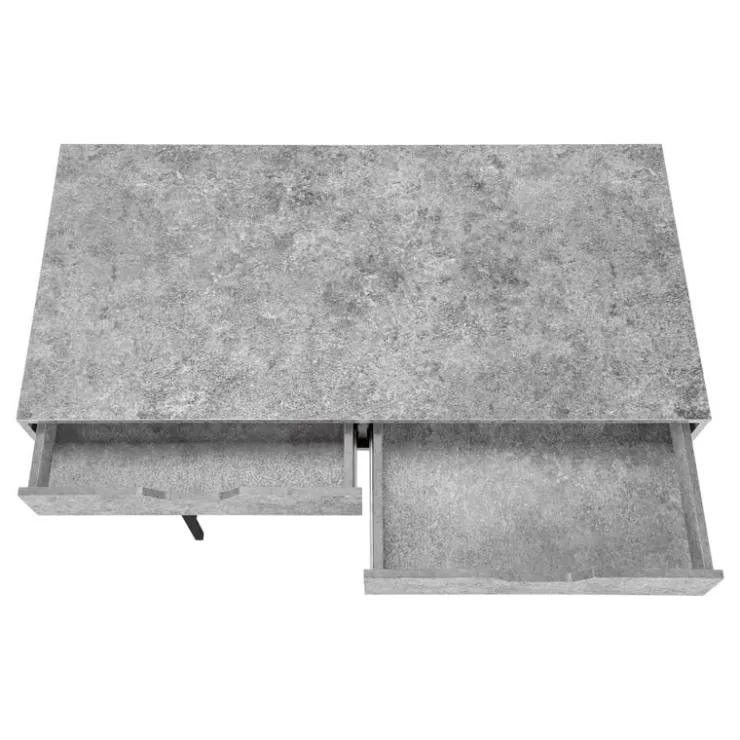 Monarch Computer desk - 2 storage drawers / recessed metal legs - 48"l - stone-l - Grey Online