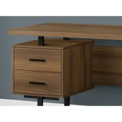 Monarch Computer desk - 3 storage drawers / reversible / floating desktop - 60"l - wa - Walnut Hot