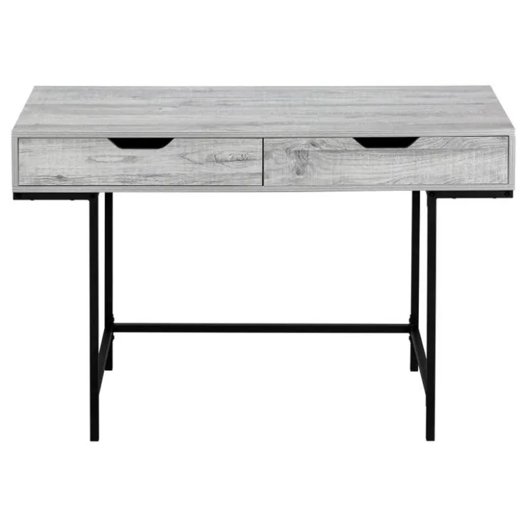 Monarch Computer desk - 2 storage drawers / recessed metal legs - 48"l - wood-lo - Grey Outlet