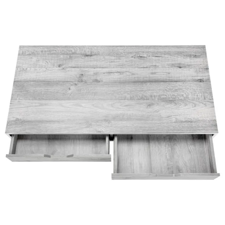 Monarch Computer desk - 2 storage drawers / recessed metal legs - 48"l - wood-lo - Grey Outlet