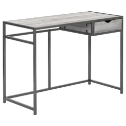 Monarch Computer desk - 1 storage drawer / metal frame - 42"l - wood-look / dark - Grey Best