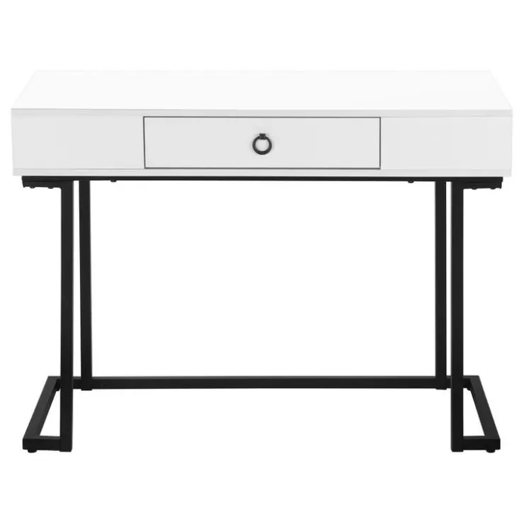 Monarch Computer desk - 1 storage drawer / metal base - 42"l - / black - White Best