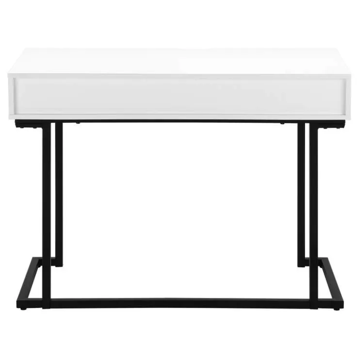 Monarch Computer desk - 1 storage drawer / metal base - 42"l - / black - White Best