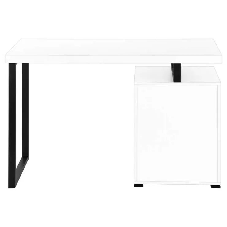 Monarch Computer desk - 3 storage drawers / left or right setup / floating desktop - - White