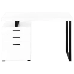 Monarch Computer desk - 3 storage drawers / left or right setup / floating desktop - - White