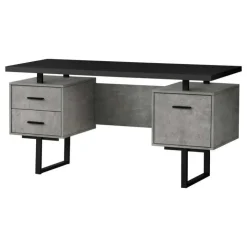 Monarch Computer desk - 3 storage drawers / reversible / floating desktop - 60"l - bl - Black Outlet