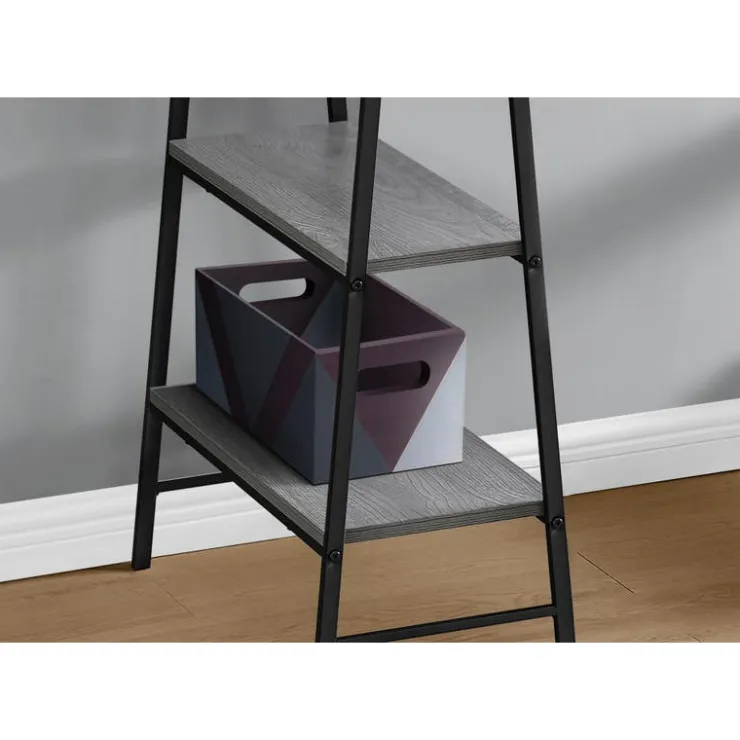 Monarch Computer desk - 3 tiers / 4 open shelves / sawhorse style - 48"l - wood- - Grey Hot
