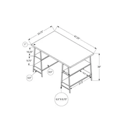 Monarch Computer desk - 3 tiers / 4 open shelves / sawhorse style - 48"l - recl - Brown Outlet