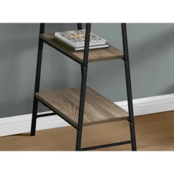 Monarch Computer desk - 3 tiers / 4 open shelves / sawhorse style - 48"l    - Dark Taupe Online