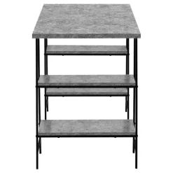 Monarch Computer desk - 3 tiers / 4 open shelves / sawhorse style - 48"l - stone - Grey Discount