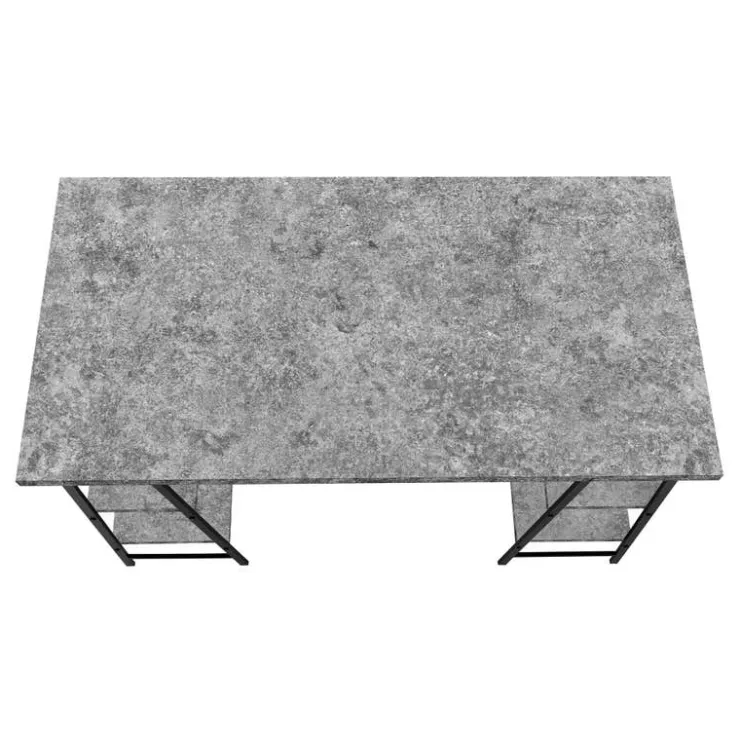Monarch Computer desk - 3 tiers / 4 open shelves / sawhorse style - 48"l - stone - Grey Discount